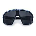 Xloop Matte Camouflage Oversized Shield Sport Wrap Plastic MTB Sunglasses
