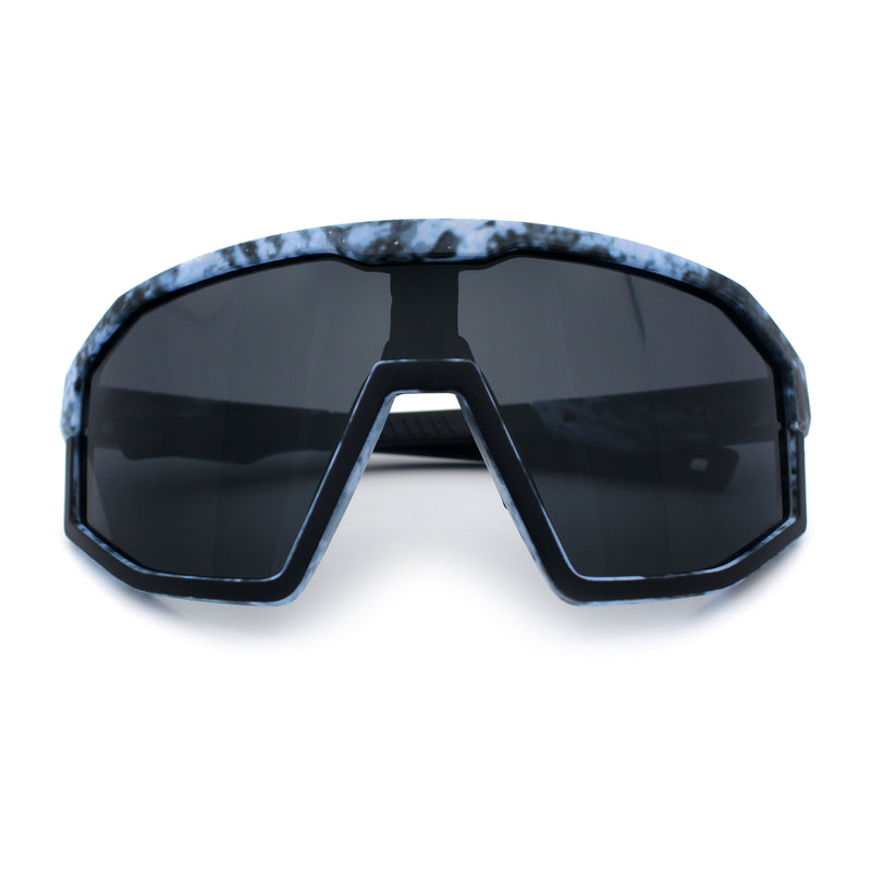 Xloop Matte Camouflage Oversized Shield Sport Wrap Plastic MTB Sunglasses