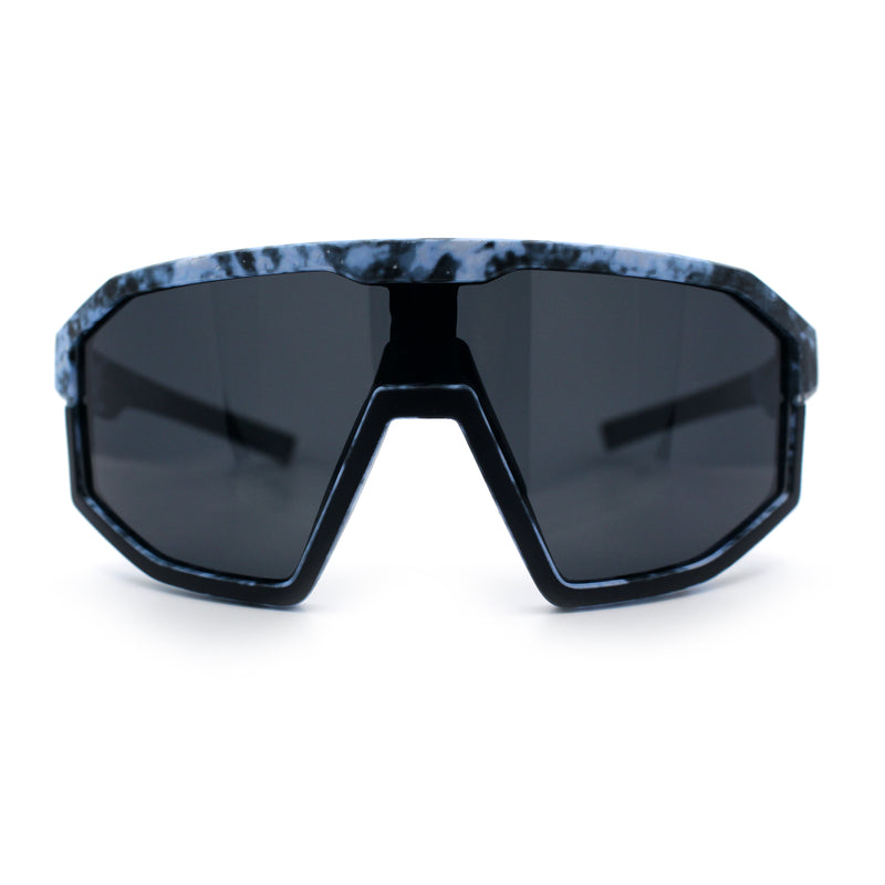 Xloop Matte Camouflage Oversized Shield Sport Wrap Plastic MTB Sunglasses