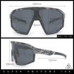 Xloop Matte Camouflage Oversized Shield Sport Wrap Plastic MTB Sunglasses