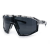 Xloop Matte Camouflage Oversized Shield Sport Wrap Plastic MTB Sunglasses