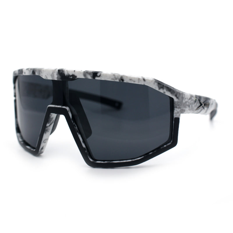 Xloop Matte Camouflage Oversized Shield Sport Wrap Plastic MTB Sunglasses