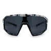 Xloop Matte Camouflage Oversized Shield Sport Wrap Plastic MTB Sunglasses