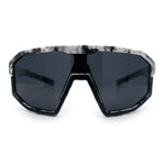 Xloop Matte Camouflage Oversized Shield Sport Wrap Plastic MTB Sunglasses
