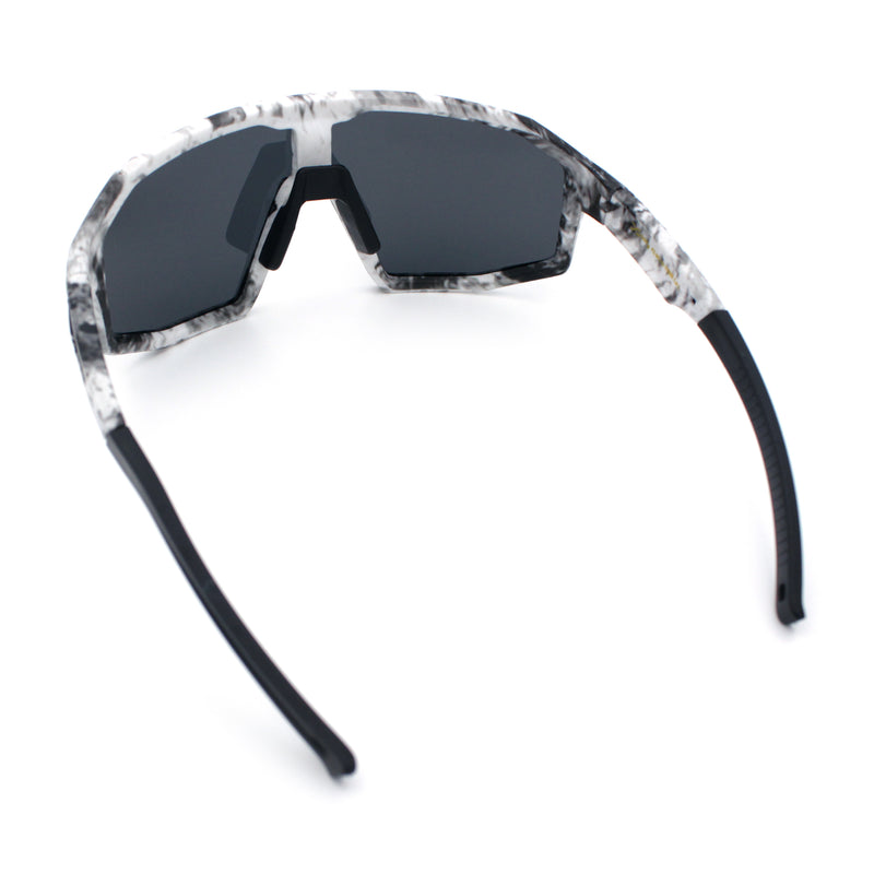 Xloop Matte Camouflage Oversized Shield Sport Wrap Plastic MTB Sunglasses