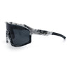 Xloop Matte Camouflage Oversized Shield Sport Wrap Plastic MTB Sunglasses