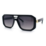 Gentlemans Geometric Flat Top Racer Thick Plastic Hipster Fashion Sunglasses