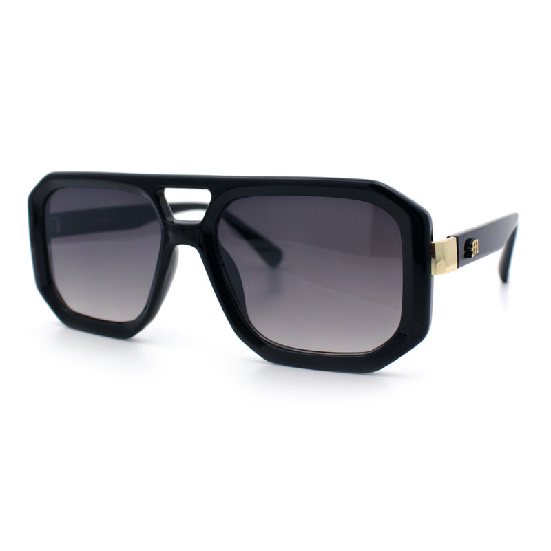 Gentlemans Geometric Flat Top Racer Thick Plastic Hipster Fashion Sunglasses