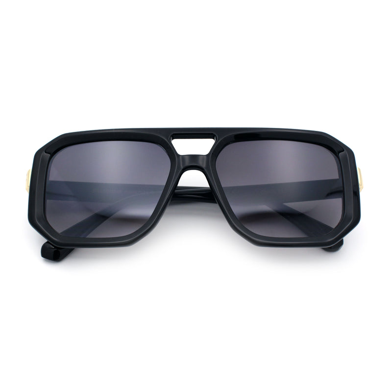 Gentlemans Geometric Flat Top Racer Thick Plastic Hipster Fashion Sunglasses