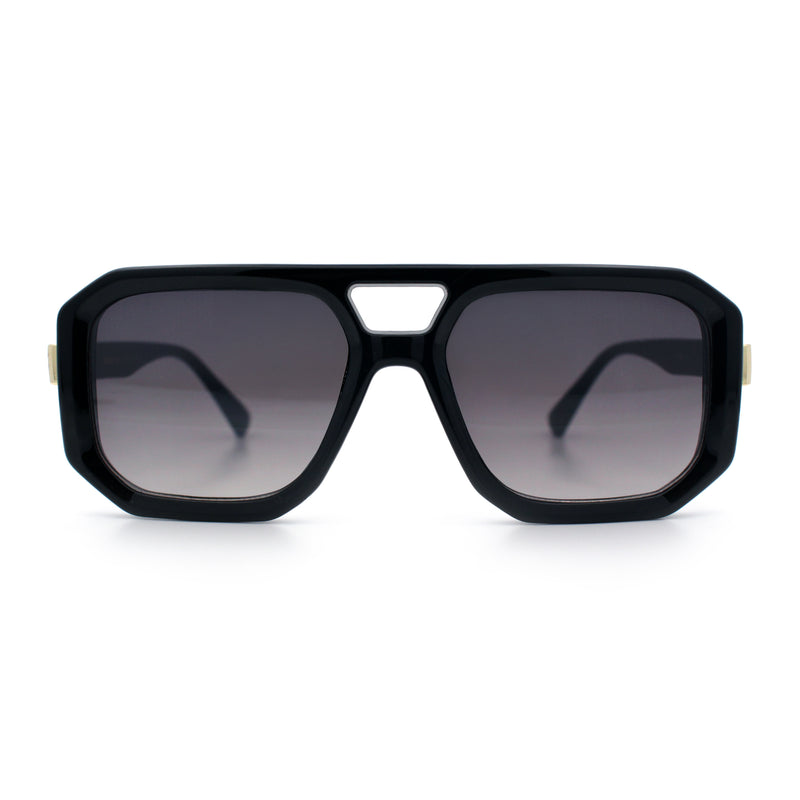 Gentlemans Geometric Flat Top Racer Thick Plastic Hipster Fashion Sunglasses