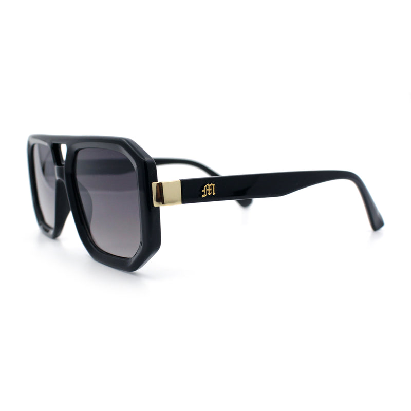 Gentlemans Geometric Flat Top Racer Thick Plastic Hipster Fashion Sunglasses