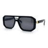 Gentlemans Geometric Flat Top Racer Thick Plastic Hipster Fashion Sunglasses