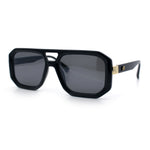 Gentlemans Geometric Flat Top Racer Thick Plastic Hipster Fashion Sunglasses