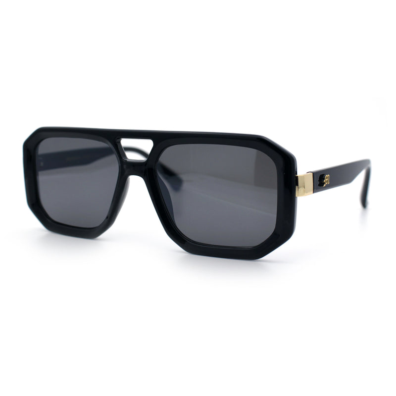 Gentlemans Geometric Flat Top Racer Thick Plastic Hipster Fashion Sunglasses