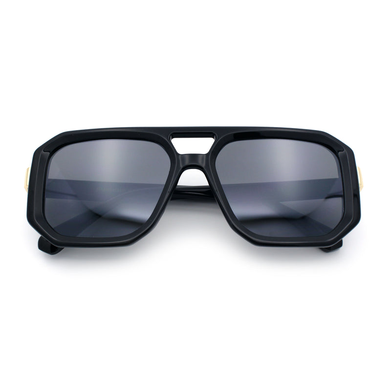 Gentlemans Geometric Flat Top Racer Thick Plastic Hipster Fashion Sunglasses