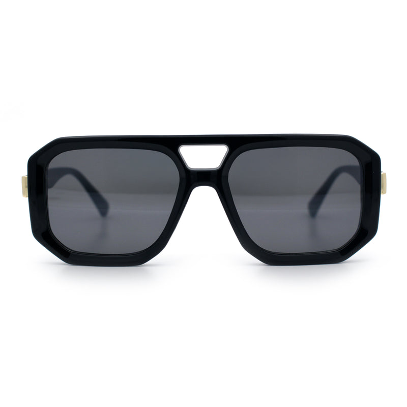 Gentlemans Geometric Flat Top Racer Thick Plastic Hipster Fashion Sunglasses