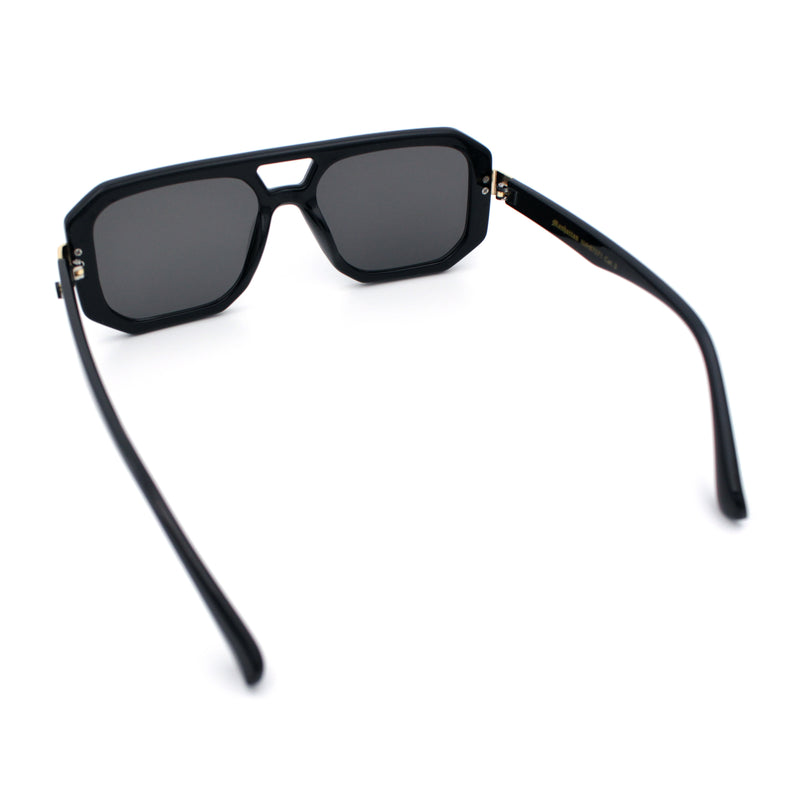 Gentlemans Geometric Flat Top Racer Thick Plastic Hipster Fashion Sunglasses