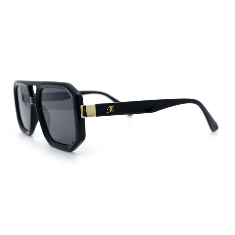 Gentlemans Geometric Flat Top Racer Thick Plastic Hipster Fashion Sunglasses