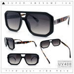 Gentlemans Geometric Flat Top Racer Thick Plastic Hipster Fashion Sunglasses