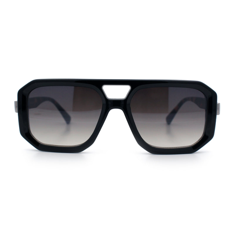 Gentlemans Geometric Flat Top Racer Thick Plastic Hipster Fashion Sunglasses