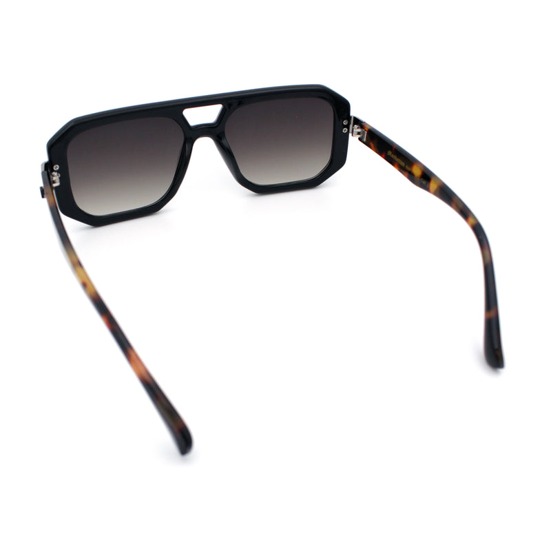 Gentlemans Geometric Flat Top Racer Thick Plastic Hipster Fashion Sunglasses