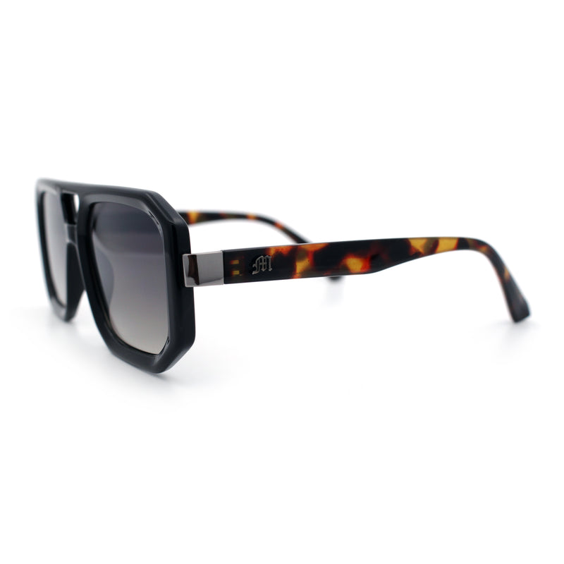 Gentlemans Geometric Flat Top Racer Thick Plastic Hipster Fashion Sunglasses