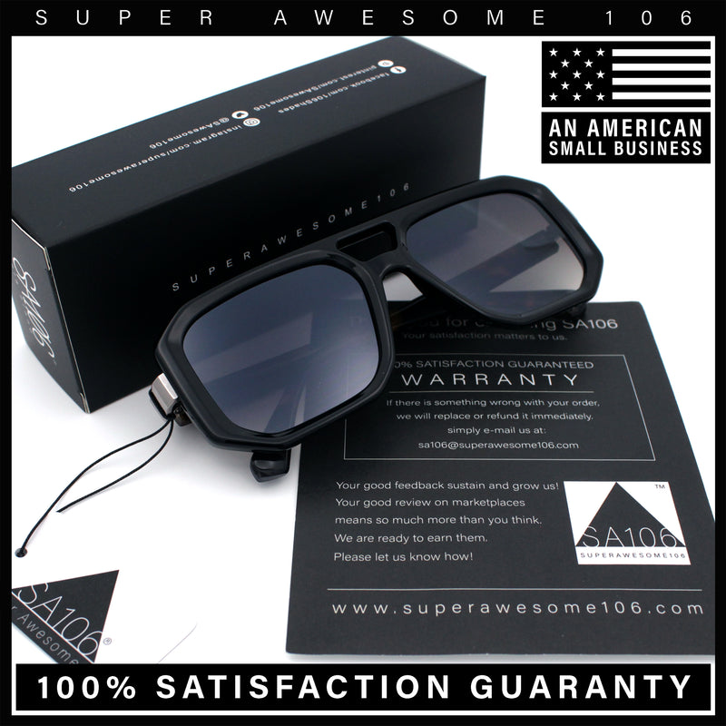 Gentlemans Geometric Flat Top Racer Thick Plastic Hipster Fashion Sunglasses