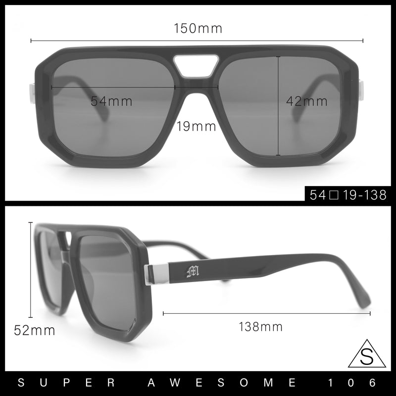 Gentlemans Geometric Flat Top Racer Thick Plastic Hipster Fashion Sunglasses