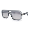 Gentlemans Geometric Flat Top Racer Thick Plastic Hipster Fashion Sunglasses