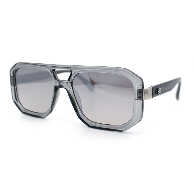 Gentlemans Geometric Flat Top Racer Thick Plastic Hipster Fashion Sunglasses