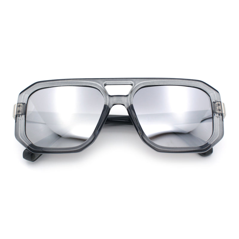 Gentlemans Geometric Flat Top Racer Thick Plastic Hipster Fashion Sunglasses