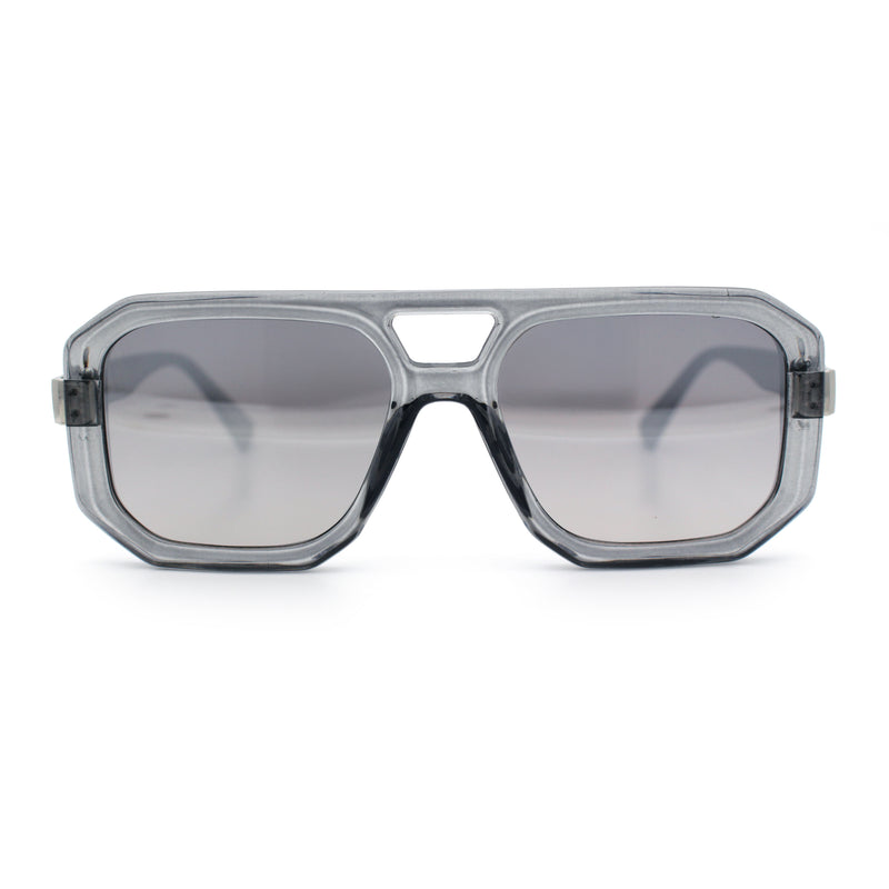 Gentlemans Geometric Flat Top Racer Thick Plastic Hipster Fashion Sunglasses