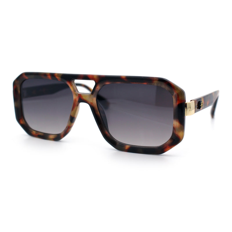 Gentlemans Geometric Flat Top Racer Thick Plastic Hipster Fashion Sunglasses