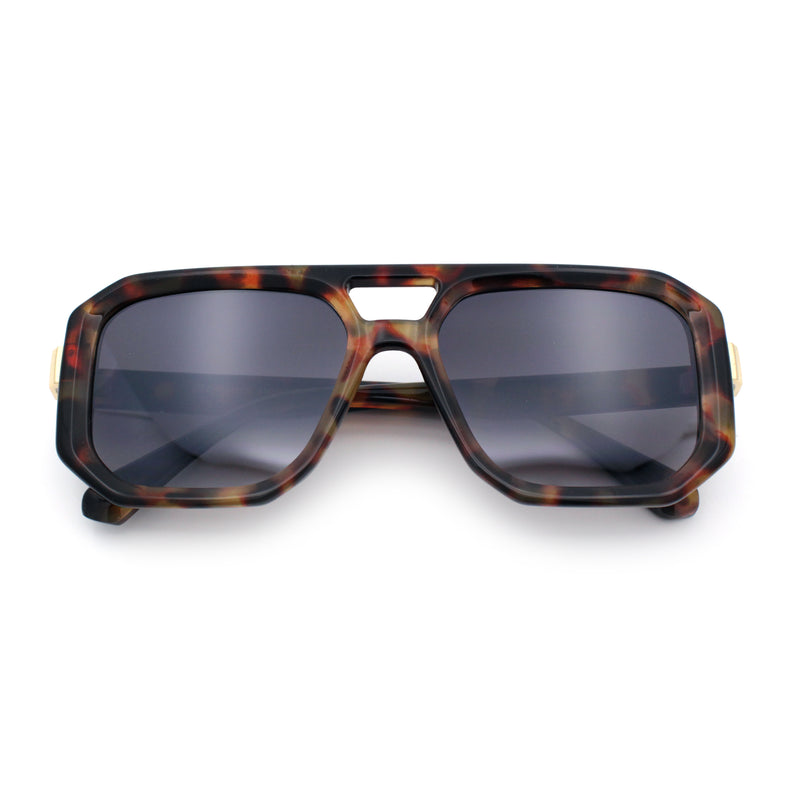Gentlemans Geometric Flat Top Racer Thick Plastic Hipster Fashion Sunglasses
