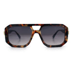 Gentlemans Geometric Flat Top Racer Thick Plastic Hipster Fashion Sunglasses