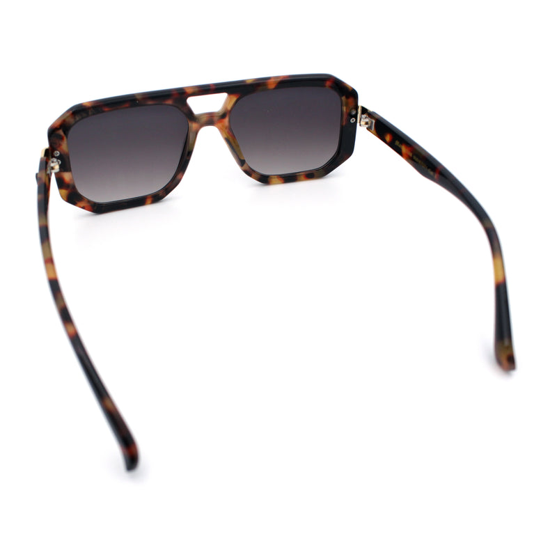 Gentlemans Geometric Flat Top Racer Thick Plastic Hipster Fashion Sunglasses
