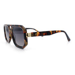 Gentlemans Geometric Flat Top Racer Thick Plastic Hipster Fashion Sunglasses
