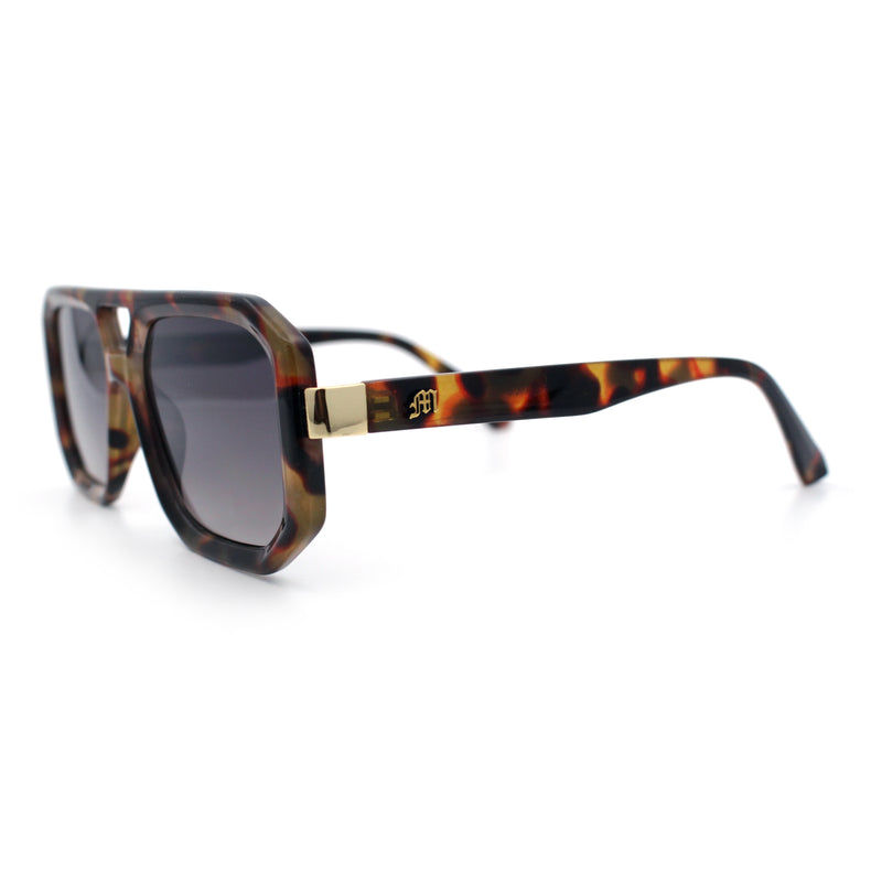Gentlemans Geometric Flat Top Racer Thick Plastic Hipster Fashion Sunglasses
