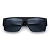 Locs Flat Top Thick Temple All Black Gangster Rectangle Plastic Sunglasses