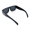 Locs Flat Top Thick Temple All Black Gangster Rectangle Plastic Sunglasses