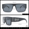 Locs Flat Top Thick Temple All Black Gangster Rectangle Plastic Sunglasses