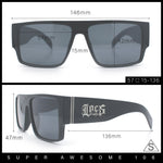 Locs Flat Top Thick Temple All Black Gangster Rectangle Plastic Sunglasses