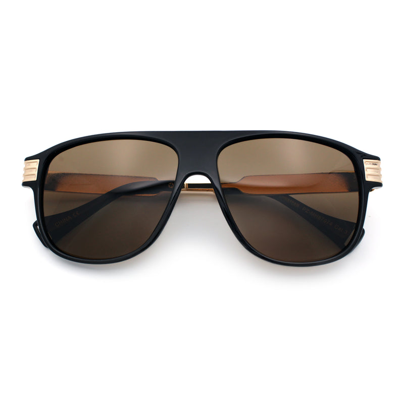 Polarized Mogul Mobster Flat Top Racer Mafia Plastic Fashion Sunglasses