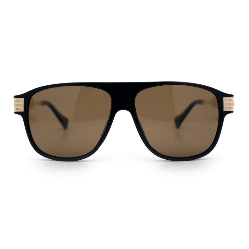 Polarized Mogul Mobster Flat Top Racer Mafia Plastic Fashion Sunglasses