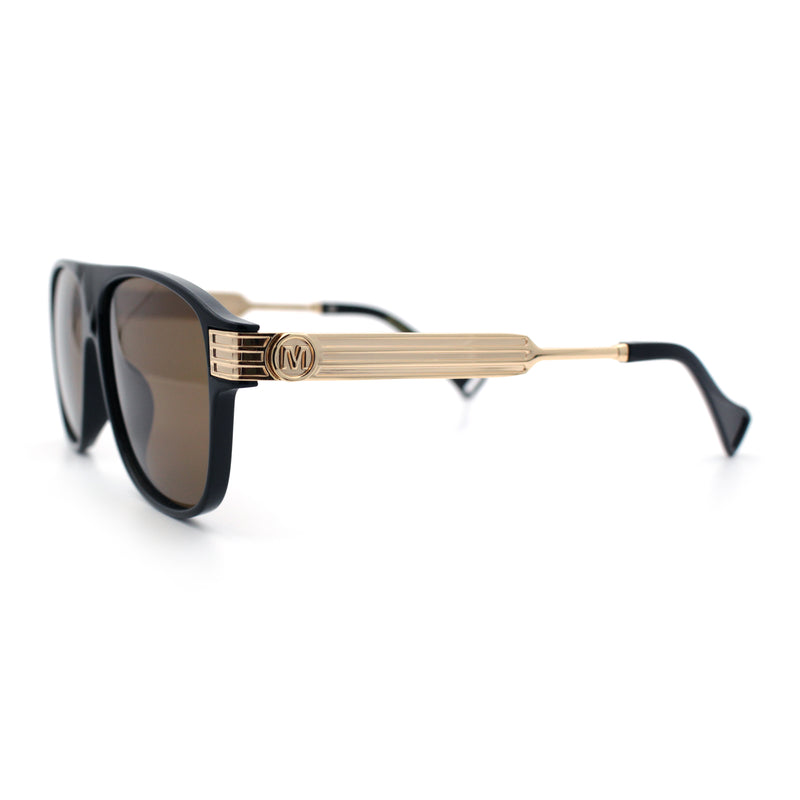 Polarized Mogul Mobster Flat Top Racer Mafia Plastic Fashion Sunglasses