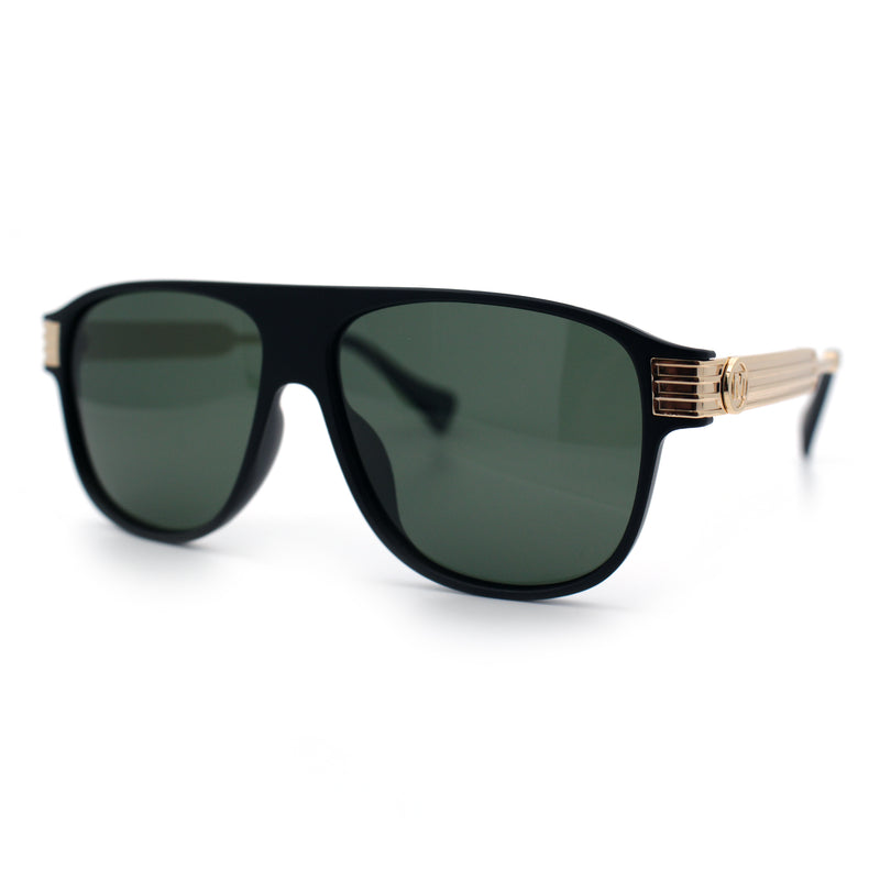 Polarized Mogul Mobster Flat Top Racer Mafia Plastic Fashion Sunglasses