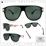 Polarized Mogul Mobster Flat Top Racer Mafia Plastic Fashion Sunglasses
