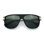 Polarized Mogul Mobster Flat Top Racer Mafia Plastic Fashion Sunglasses