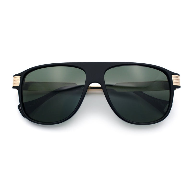 Polarized Mogul Mobster Flat Top Racer Mafia Plastic Fashion Sunglasses