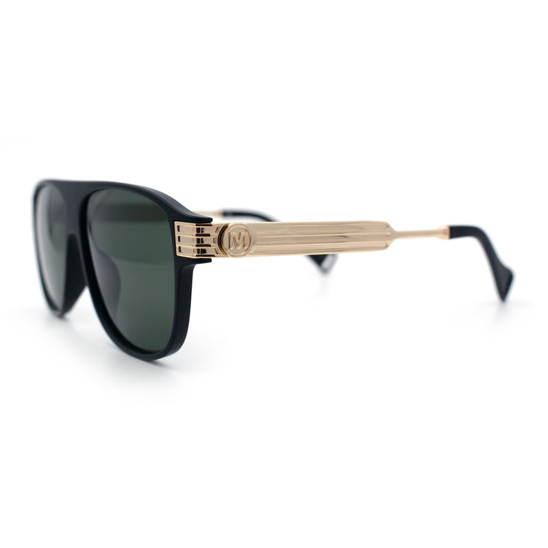 Polarized Mogul Mobster Flat Top Racer Mafia Plastic Fashion Sunglasses
